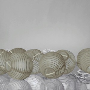 Guirlande lumineuse grise boules en papier 3,10 m