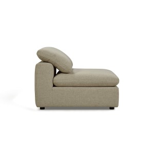 Module Chauffeuse tissu beige pour canapé composable garnissage plume - Collection Nature & Confort Premium - NUAGE