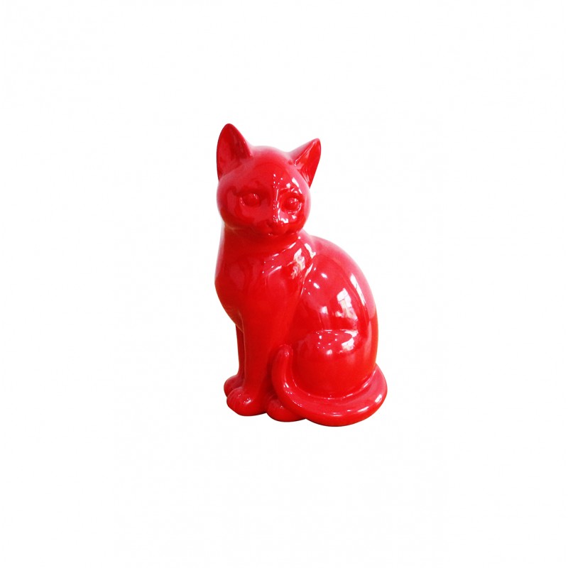 Sculpture Chat Rouge Cat Red