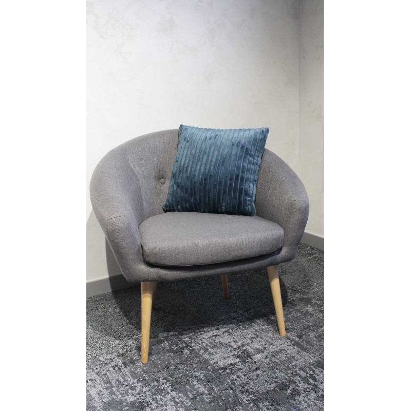 Coussin bleu texturé velours - douceur velours polaire - Boreal