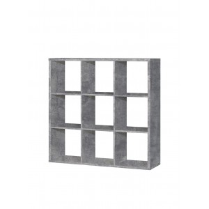 Etagère cube 9 casiers décor béton - rangement bibliothèque moderne - Collection Classico