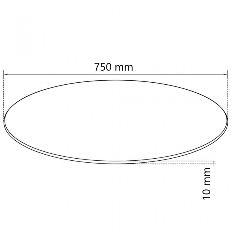 Plateau rond diamètre 75 cm en verre trempé transparent