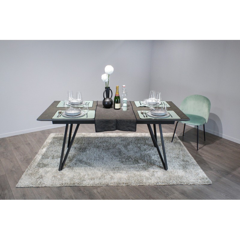 Table 160/210 cm extensible gris anthracite - ONYX