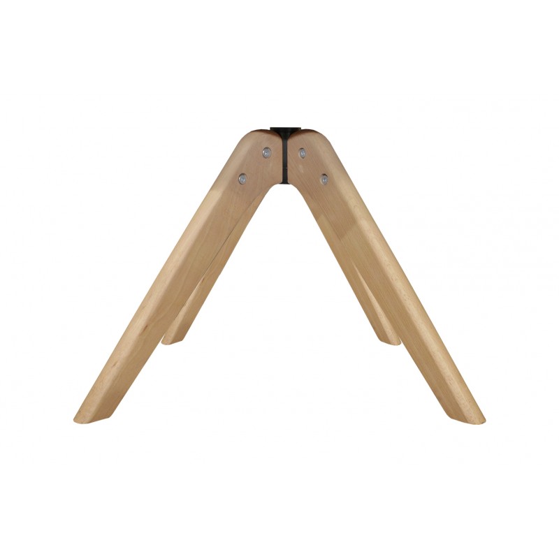 Lot de 2 chaises rotatives en tissu jaune chiné avec accoudoirs et pieds bois - TWIST