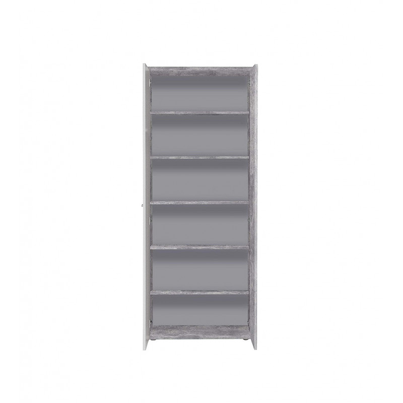 Meuble à chaussure 2 portes bois blanc décor béton - CLASS