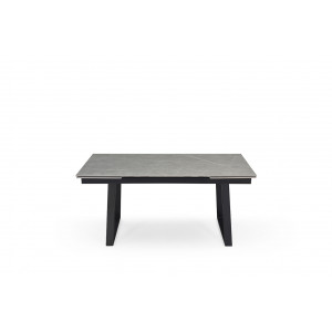 Table de repas extensible 160/240 cm en céramique gris marbré mat et pieds luge métal noir - ARIZONA 02