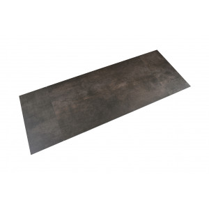 Table de repas extensible 160/240 cm céramique Espagnole gris vieilli mat et pied torsadé en métal noir - MAINE 05