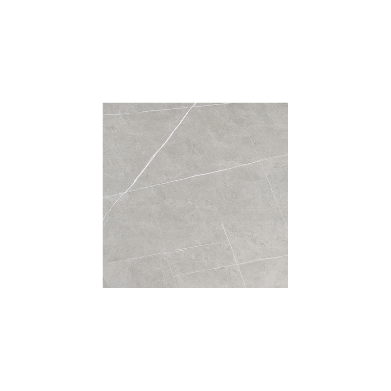 Table de repas extensible 160/240 cm en céramique gris marbré mat et pied géométrique luge métal noir - ARIZONA 03