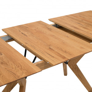 Table extensible plateau et piètement chêne massif 200/250 cm - GRONE