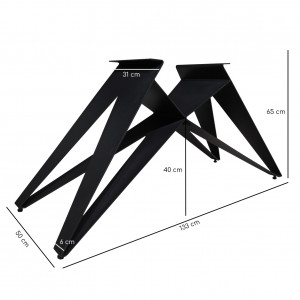 Table extensible 160/240 cm céramique gris marbré pied géométrique - ARIZONA 03