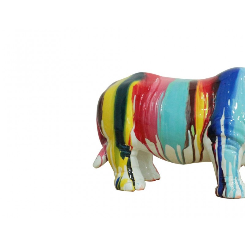 Sculpture Rhinocéros corne jaune-Objet de décoration-meubletmoi