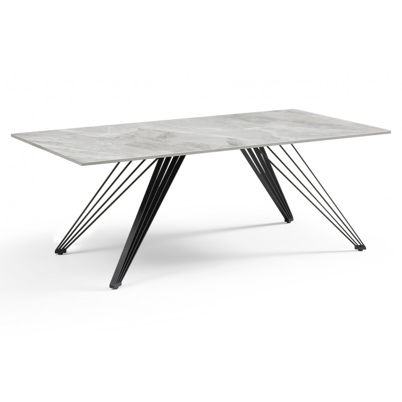 Table basse ronde RALPH Ø90 cm en métal et bois dur robuste