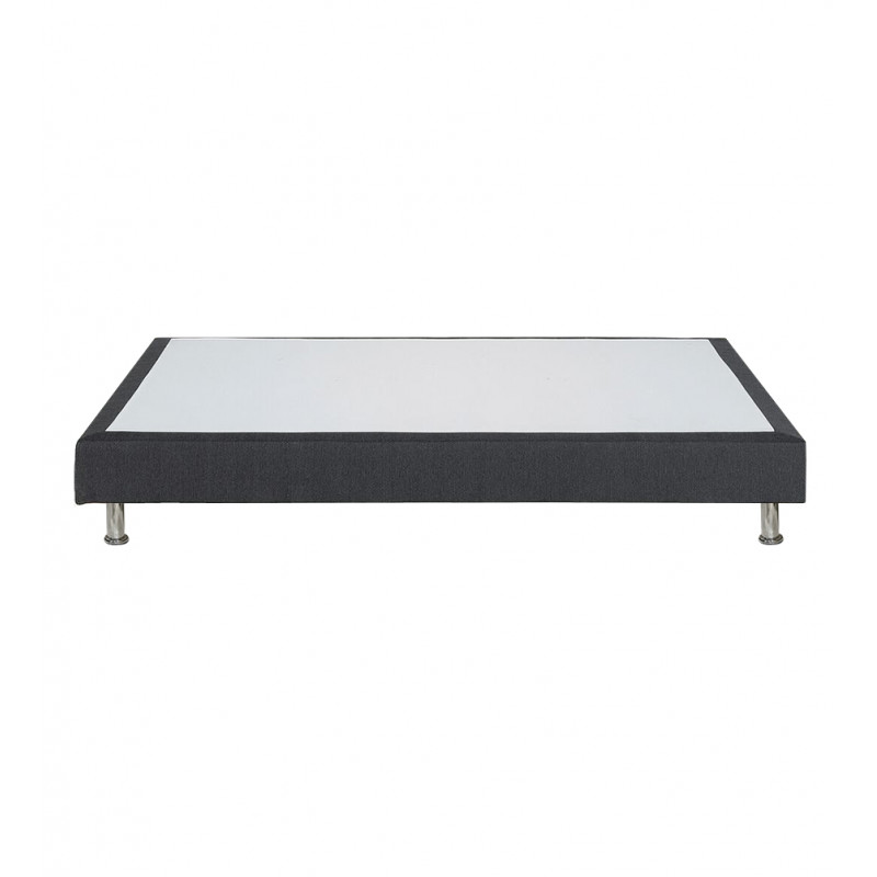 Pack sommier en tissu gris anthracite + matelas 160 x 200 cm - REMIMOS
