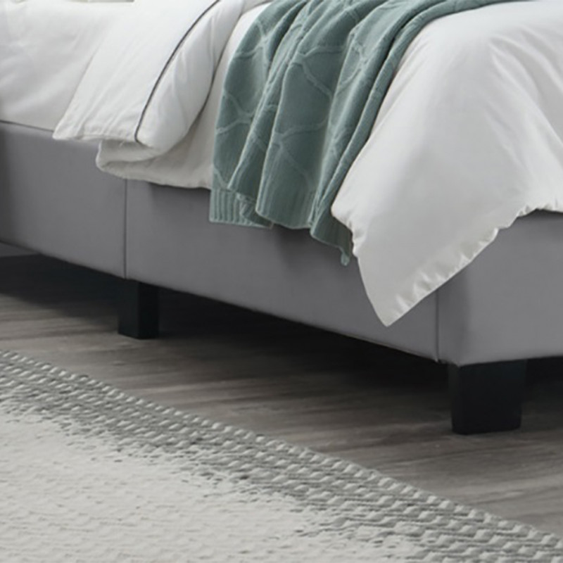 Pack lit double en simili gris + matelas 160 x 200 cm - PANDORA