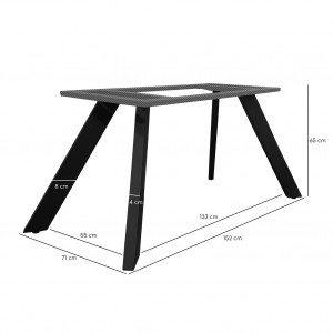 Table extensible 160/240 cm céramique gris marbré pieds inclinés - ARIZONA 08