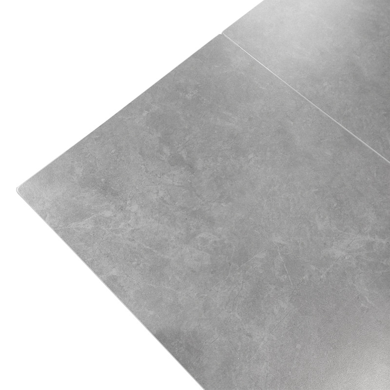 Table Extensible 140/200 cm Plateau céramique pleine masse gris clair effet béton et pied Acier - MATRIX