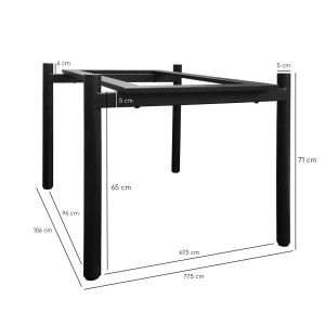 Table extensible 160/240 cm en céramique blanc mat et 4 pieds droits métal noir - OREGON 09