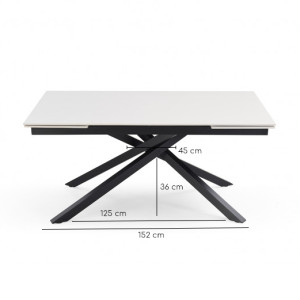 Table extensible 160/240 cm céramique effet bois pied torsadé - TEXAS 05