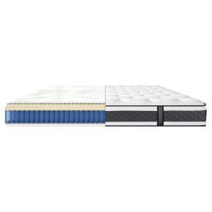 Matelas avec Ressorts Ensachés, Mousse Alambiquée et Traitement Anti Acarien et Bactérien 90 x 200 cm - DOUX RÊVES