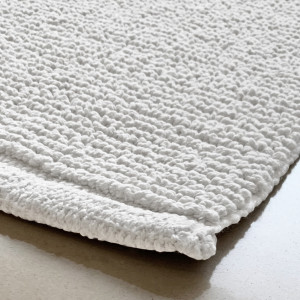 Tapis de Salle de Bain Rectangulaire 40 x 60 cm en Coton Blanc - PEPPO