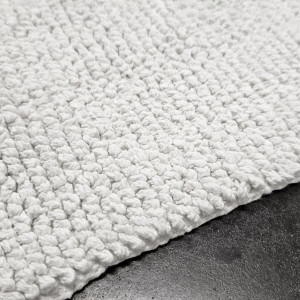 Tapis de Salle de Bain Rectangulaire 40 x 60 cm en Coton Blanc - PEPPO