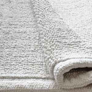 Tapis de Salle de Bain Rectangulaire 40 x 60 cm en Coton Blanc - PEPPO