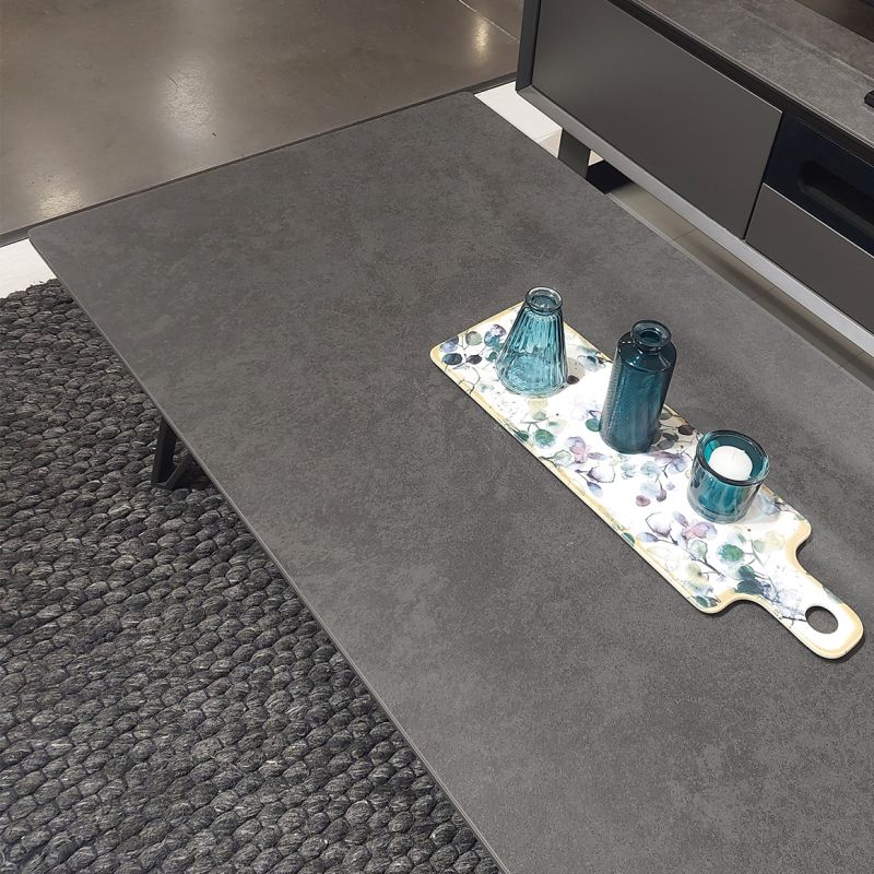 Table basse 120 cm gris anthracite plateau céramique - ONYX