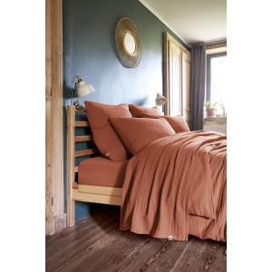 Housse de couette 140x200 Terracotta, 100% coton