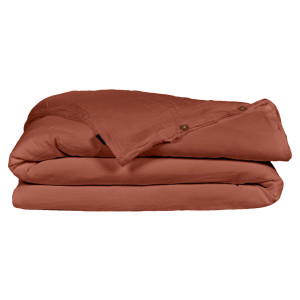 Parure de Lit 2 Taies 60x60 cm et Housse de Couette 240x260 cm en Double Gaze de Coton Terracotta - PEPA 4