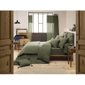 Drap Housse 180 x 200 cm en Double Gaze de Coton Vert avec Hauteur de Bonnet 30 cm - PEPA 4