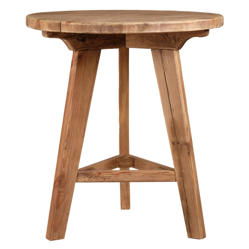 Table de Bar D.89 cm en Bois Massif Pin Recyclé - Style Naturel et Montagnard - CHALET