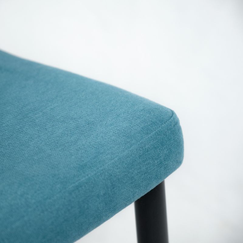 Lot de 4 chaises tissu bleu capitonné - RITA