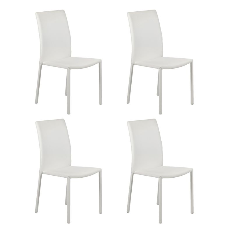 Lot de 4 chaises blanches en PU - LUFY