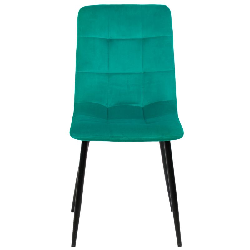 4 chaises tissu velours bleu - Louise