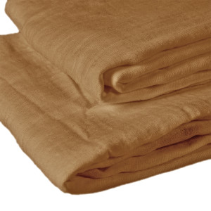 Lot de 4 Essuie-Mains 50 x 70 cm en Double Gaze de Coton Camel Gaufrée - PEPA