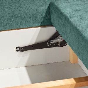 Canapé 3 Places Convertible Tissu Doux Gris Pieds Métal Noir  2 Coussins - MINDY