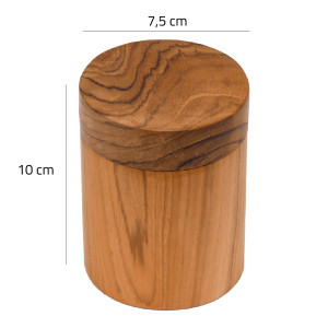 Lot de 2 boîtes de rangement rondes avec couvercle pour salle de bain bois de teck – DESTINY