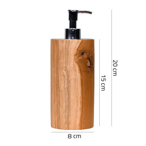 Lot de 2 distributeurs à savon ronds D. 8 cm en bois de teck – fabrication artisanale – YEN