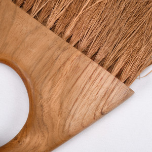 Lot de 2 brosses de nettoyage manche rond troué en bois de teck et fibre de coco - TASHA 02