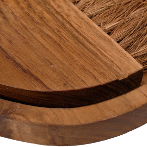 Lot de 2 brosses de table ramasse-miettes en bois de teck et fibre de coco avec pelle - APPA 01