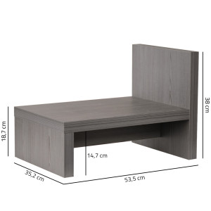 Table de chevet de nuit asymétrique décor bois de chêne cendré minimaliste - BRONX 6669