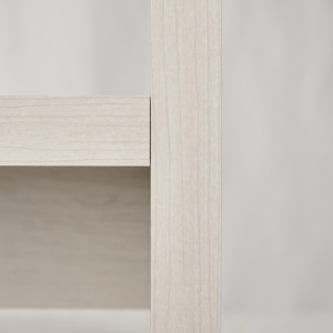Table de chevet de nuit asymétrique décor bois de cerisier blanchi - minimaliste - BRONX 4358