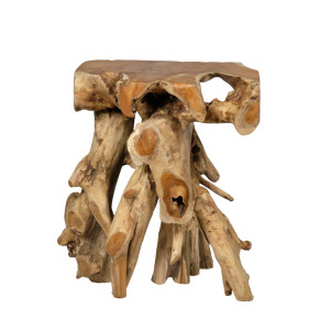 Table d’appoint petite console table d’entrée en racines bois de teck - RAVEN
