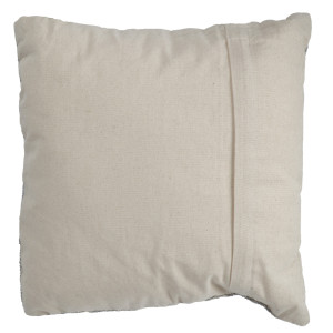 Coussin carré 40 x 40 cm en coton brodé avec motifs grands losanges gris et écru - BEAM