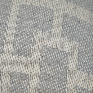 Coussin carré 40 x 40 cm en coton brodé avec motifs géométriques gris et écru - RAY
