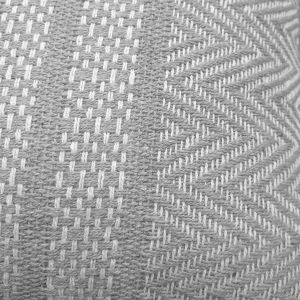 Lot de 2 coussins carrés 40 x 40 cm en coton brodé avec motifs lignes gris et blanc - FLICKER