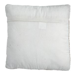 Lot de 2 coussins carrés 40 x 40 cm en coton brodé avec motifs chevrons beige et écru - GLINT