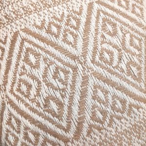 Lot de 2 coussins carrés 40 x 40 cm en coton brodé avec motifs aztèques beige et écru - LUSTER