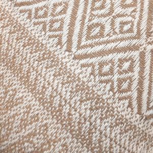 Lot de 2 coussins carrés 40 x 40 cm en coton brodé avec motifs aztèques beige et écru - LUSTER