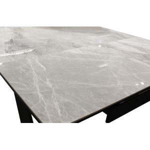 Table extensible 160 à 240 cm céramique gris marbré - CASSANDRA